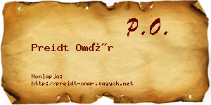 Preidt Omár névjegykártya